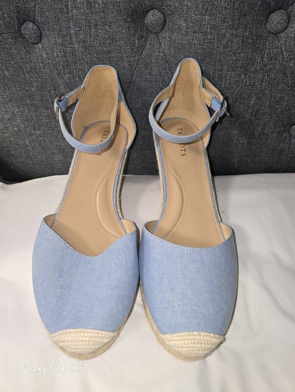 Talbots * Lyndsay Espadrille Wedges * Chambray * Sz  10 * NWOB * Sold Out